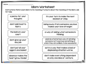 Fall Idiom Practice Worksheet