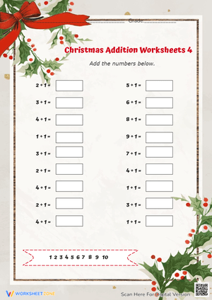 Christmas Addition Practice - Add 1! K-1 Math Fun