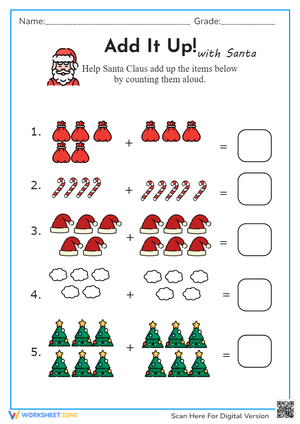Santa's Christmas Addition - Count & Add Holiday Items!
