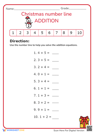 Christmas Addition with Number Line - Math Fun for Kids!