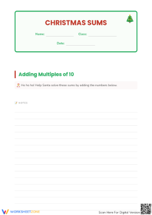 Essential Christmas Math: Adding 2-Digit Doubles Worksheet