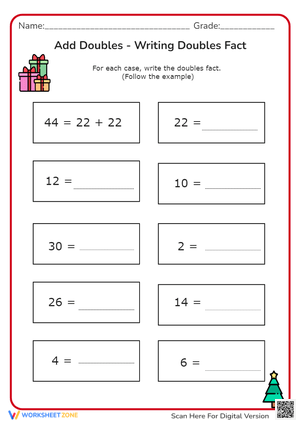 Add doubles - Writing doubles fact