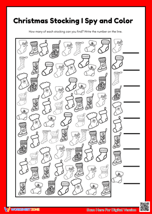Christmas Stocking I Spy Game