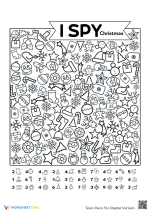 Fun Christmas I Spy Worksheet