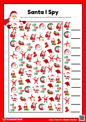 Santa Christmas I Spy Activity