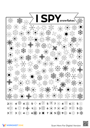 Snowflakes Christmas I Spy Game