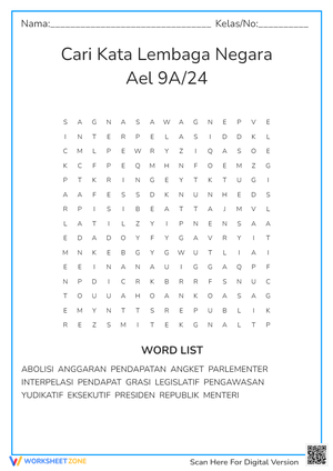 Grade 9 Civics: Lembaga Negara Essential Worksheet