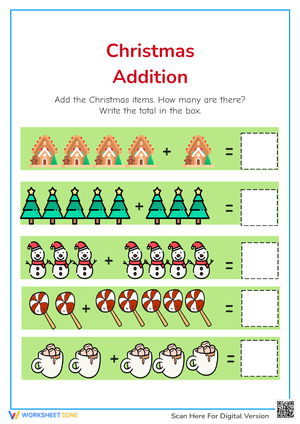Christmas Addition: Count & Add Festive Items! (K-1)