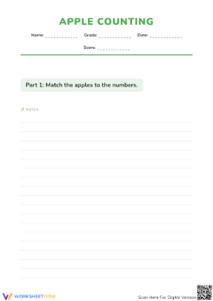 Printable Apple Counting Worksheet | Kindergarten Math