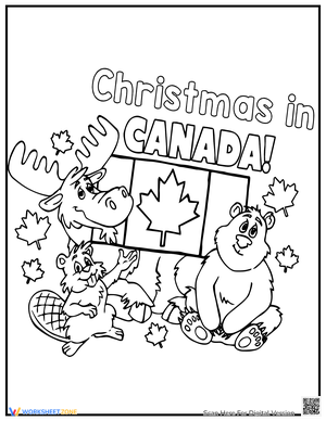Coloring Page: Christmas Traditions in Canada