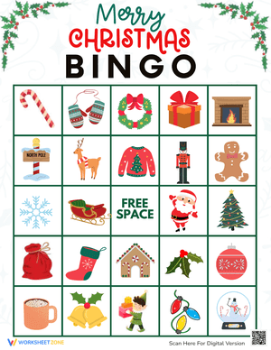 Holiday Fun with Merry Christmas Bingo Game