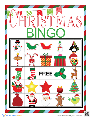 Engaging Christmas Bingo Card for Holiday Fun