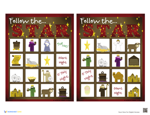 Fun Follow the Star Bingo Game for the Holidays