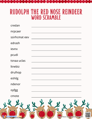 Solve the Rudolph Word Scramble Puzzle Today