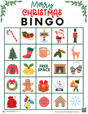 Merry Christmas Bingo Game for Holiday Cheer