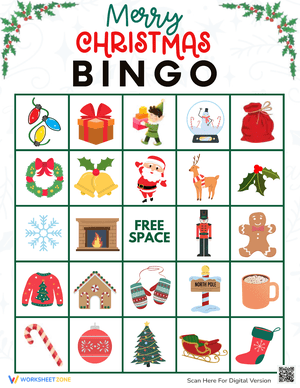 Festive Merry Christmas Bingo for Holiday Fun