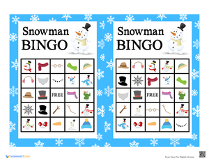 Winter Fun with Snowman Bingo