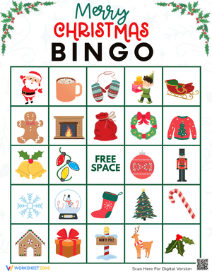 Festive Merry Christmas Bingo for All Ages