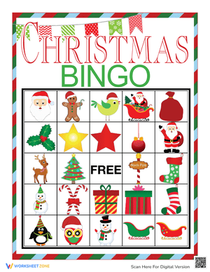 Holiday Christmas Bingo