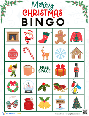 Merry Christmas Bingo Game Fun