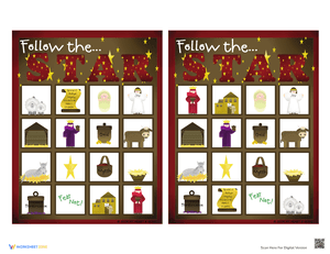 Holiday Follow the Star Bingo