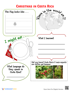 Christmas in Costa Rica Worksheet