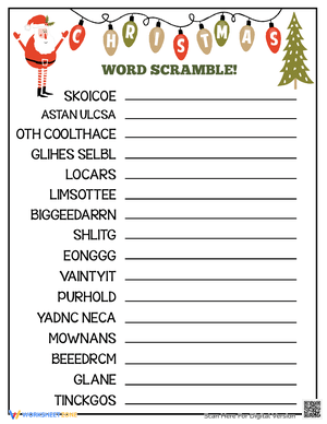 Christmas Word Scramble Challenge