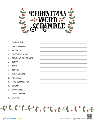 Holiday Word Scramble Fun