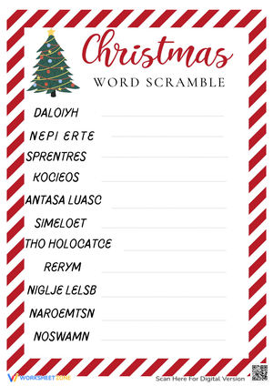Christmas Word Scramble Activity