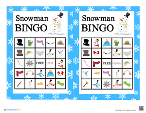 Snowman Bingo Winter Game