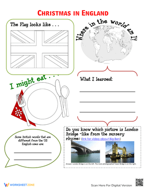 Christmas in England Activity Sheet