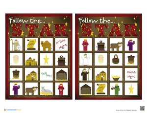 Follow the Star Bingo Game: A Festive Christmas Activity
