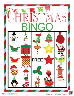 Festive Christmas Bingo Card