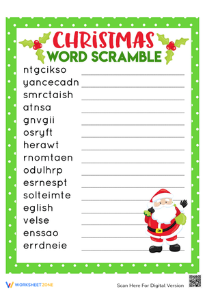 Holiday Fun with a Christmas Word Scramble Worksheet