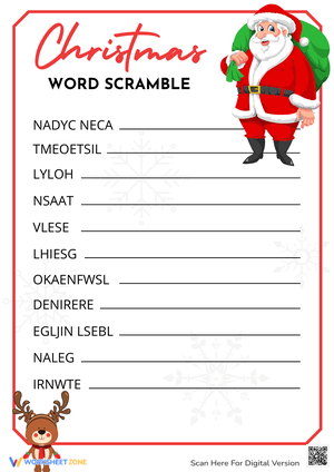 Engaging Christmas Word Scramble Activity