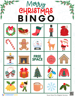 Holiday Christmas Bingo Game
