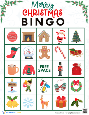 Festive Merry Christmas Bingo Game for All Occasions