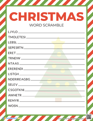 Charming Christmas Word Scramble Activity