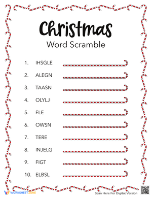 Holiday Fun: Christmas Word Scramble Puzzle