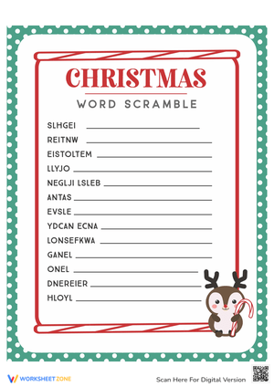 Solve the Christmas Word Scramble Puzzle