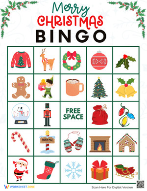 Merry Christmas Bingo Game: Festive Holiday Fun