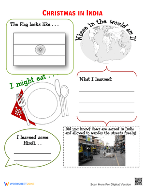 Discover Christmas Traditions in India Worksheet