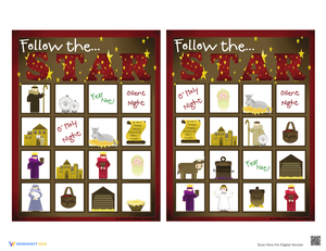 Follow the Star Christmas Bingo Game