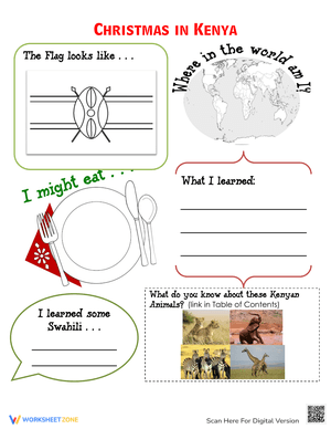 Discover Christmas Traditions in Kenya Worksheet