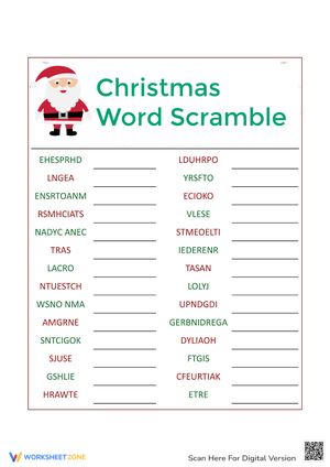 Solve the Santa Christmas Word Scramble for Holiday Fun
