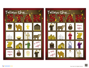 Play 'Follow the Star' Christmas Bingo