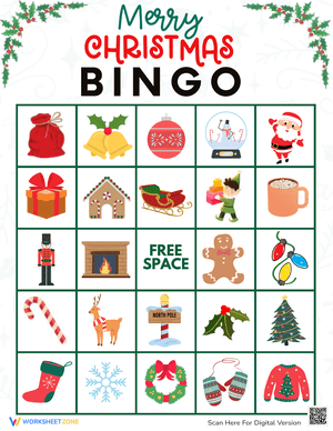Merry Christmas Bingo Game to Play