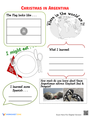 Christmas in Argentina: Traditions Worksheet