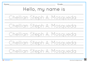 Learn to Write My Name-Free Customized Worksheet