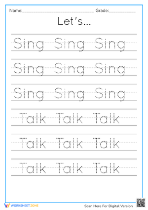 Sing and Talk! Preschool Tracing Fun